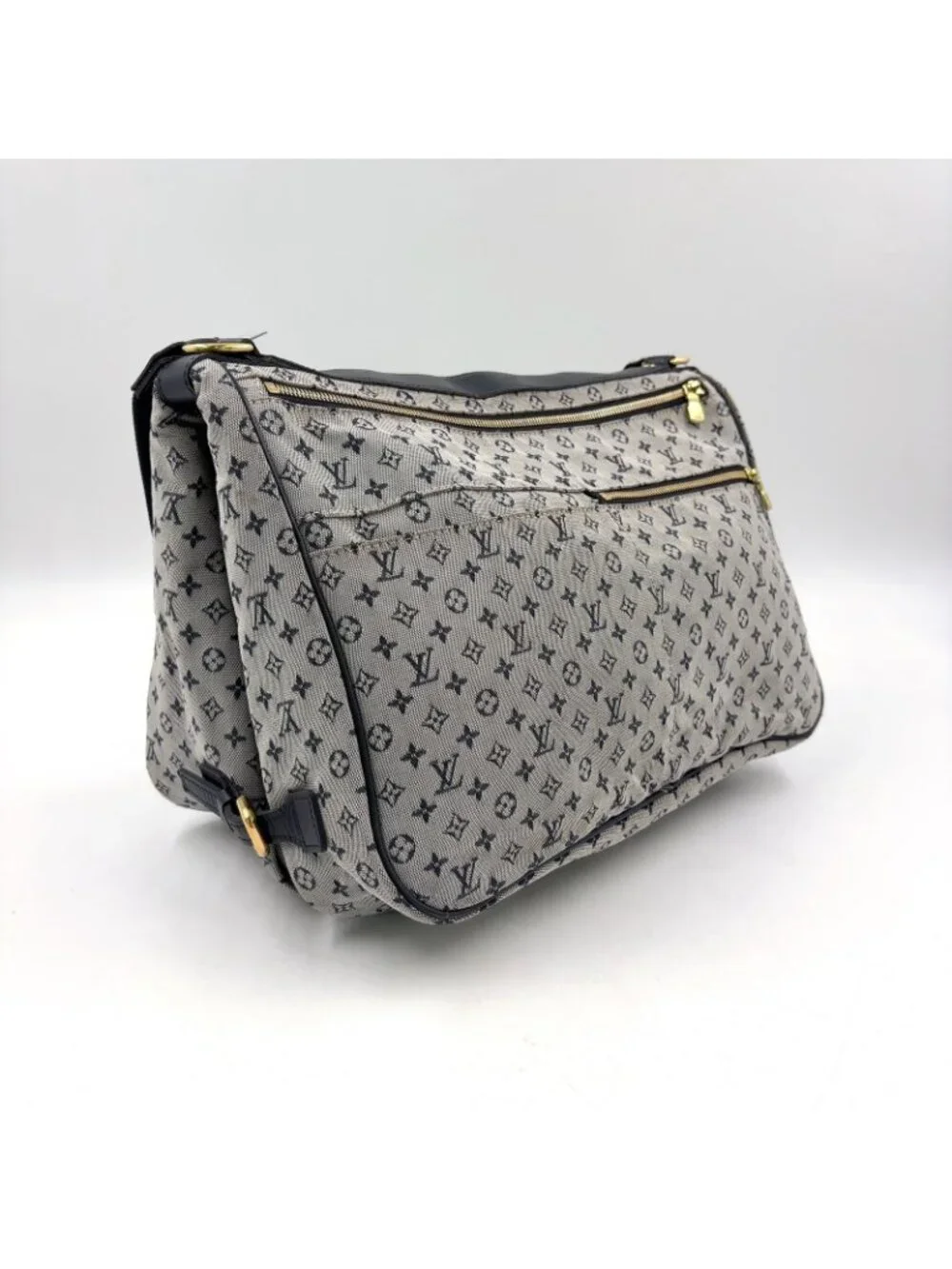 Louis Vuitton Sac Maman Monogram Mini Blue Mother's Canvas Navy Light Gray